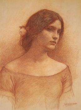 John William Waterhouse : Study for The Lady Clare